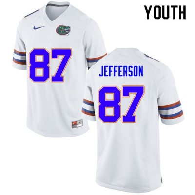 Youth Florida Gators #87 Van Jefferson NCAA Nike White Authentic Stitched College Football Jersey DAX5562QG